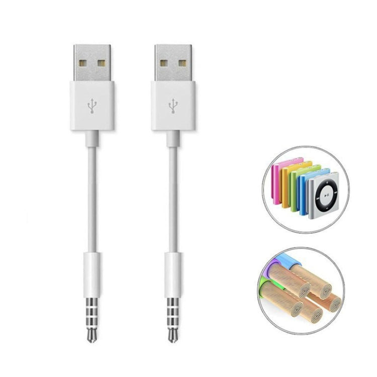JW-SM1 Cabo USB para Jack 3,5mm para Sincronização de Dados e Carregamento para iPod Shuffle 1ª / 2ª / 3ª / 4ª / 5ª / 6ª Geração, Comprimento: 10cm