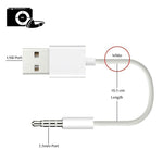 JW-SM1 Cabo USB para Jack 3,5mm para Sincronização de Dados e Carregamento para iPod Shuffle 1ª / 2ª / 3ª / 4ª / 5ª / 6ª Geração, Comprimento: 10cm