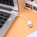 JW-SM1 Cabo USB para Jack 3,5mm para Sincronização de Dados e Carregamento para iPod Shuffle 1ª / 2ª / 3ª / 4ª / 5ª / 6ª Geração, Comprimento: 10cm