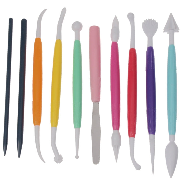 Conjunto de Ferramentas Coloridas para Modelagem de Bolos 10 em 1, 10 PCS Colorido