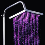 Square Temperature Sensor 3-Color (Blue / Pink / Red) LED Showerhead, SDH-B1