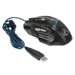 Rato Óptico Gaming com Fio X7, 7 Botões com Roda de Scroll, 5000 DPI LED para Computador PC Portátil, X7 7 Botões (Preto)