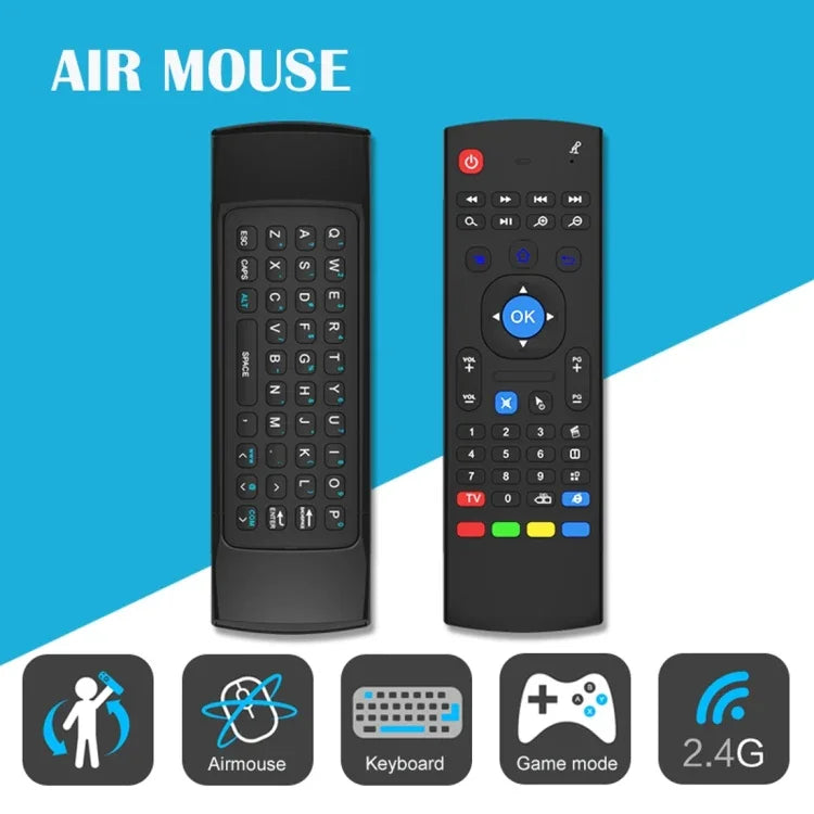 Teclado com comando remoto MX3 Air Mouse sem fios 2,4G com atalhos de navegador para Android TV Box / Mini PC, Air Mouse