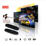 Teclado remoto sem fios recarregável C120 T10 Fly Air Mouse 2.4GHz para Android TV Box / PC, Teclado sem fios
