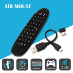 Teclado remoto sem fios recarregável C120 T10 Fly Air Mouse 2.4GHz para Android TV Box / PC, Teclado sem fios