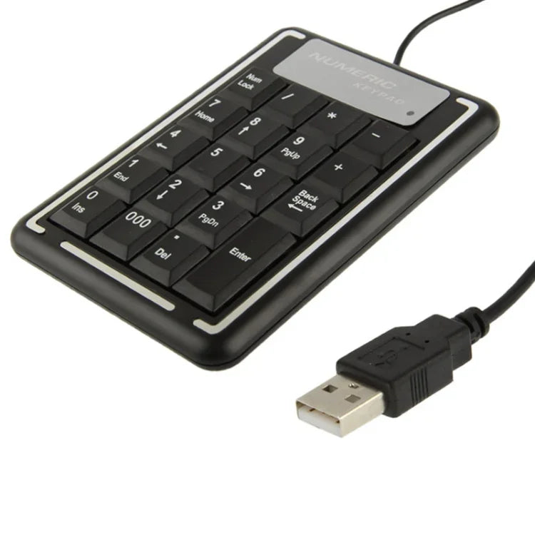 Teclado Numérico USB Não Sincronizado para Portátil com 19 Teclas, 19 Teclas