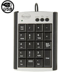 Teclado Multifuncional USB Não Sincronizado para Portátil com 19 Teclas, Teclado Multifuncional