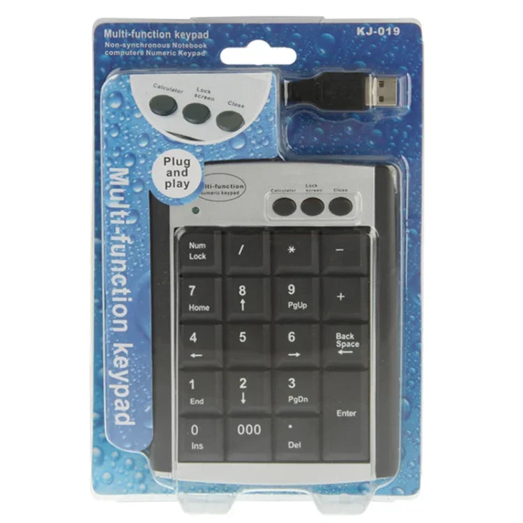 Teclado Multifuncional USB Não Sincronizado para Portátil com 19 Teclas, Teclado Multifuncional