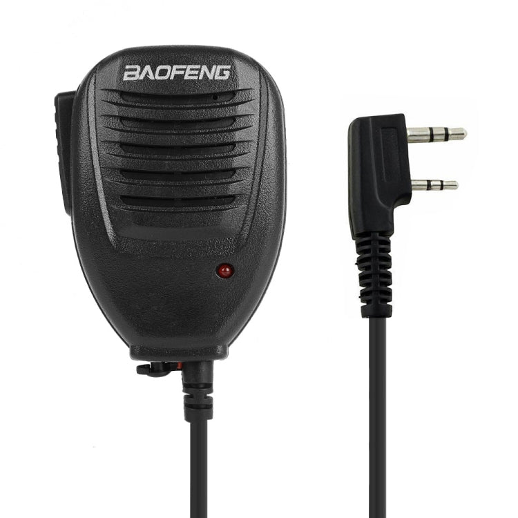 Microfone com altifalante clip-on Baofeng para walkie talkies, ficha de auscultadores 3,5mm + 2,5mm + microfone