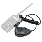 Microfone com altifalante clip-on Baofeng para walkie talkies, ficha de auscultadores 3,5mm + 2,5mm + microfone