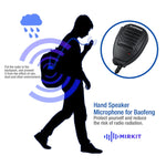 Microfone com altifalante clip-on Baofeng para walkie talkies, ficha de auscultadores 3,5mm + 2,5mm + microfone