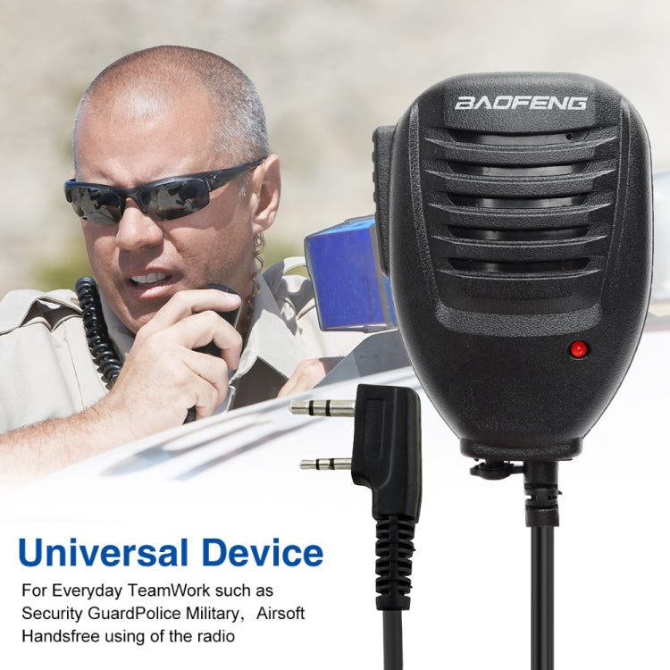 Microfone com altifalante clip-on Baofeng para walkie talkies, ficha de auscultadores 3,5mm + 2,5mm + microfone