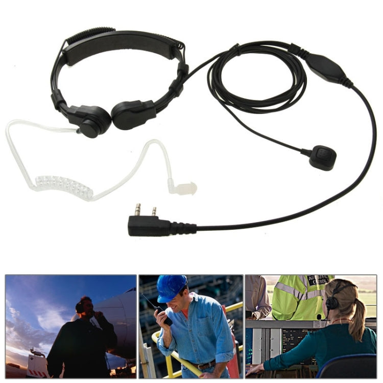 Auricular Transceptor de Controlo de Garganta para Walkie Talkies, Plugues 3,5mm + 2,5mm