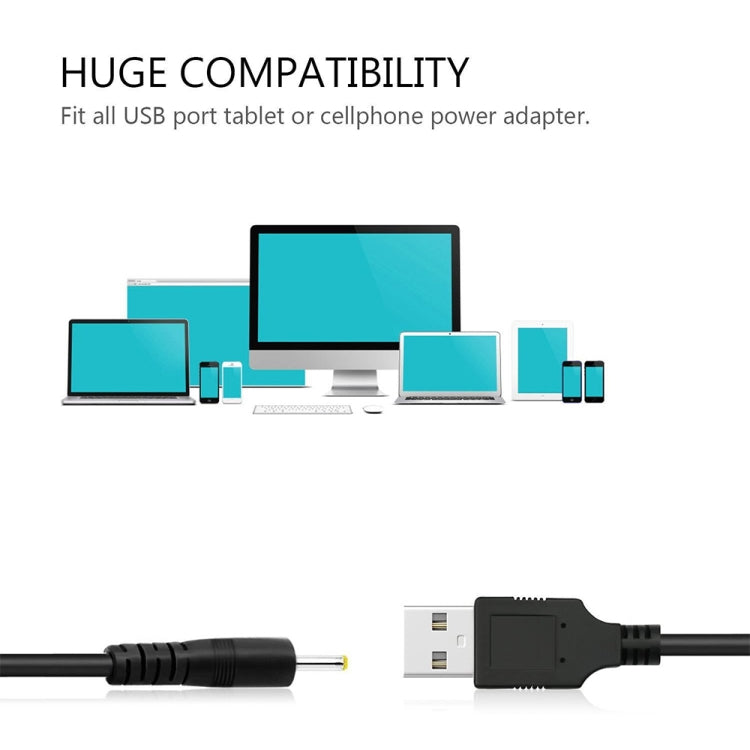 Cabo de Alimentação USB Macho para DC 2,5 x 0,7mm, Comprimento: 1,2m