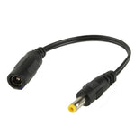 Cabo Conector de Alimentação DC Fêmea 5,5 x 2,1mm para DC Macho 4,8 x 1,7mm para Adaptador de Portátil, Comprimento: 15cm, 4,8 x 1,7mm