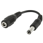 Adaptador de Plugue DC Macho 5,5 x 2,5mm para Fêmea 3,5mm, Comprimento: 12cm