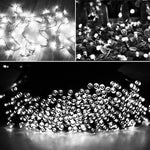 Luz RGB 100 LED com Controlador, Efeito Piscante / Desvanecente / Perseguição, Branco Quente Ficha UE, Luz Branca Ficha UE, Luz Colorida 220V Ficha UE