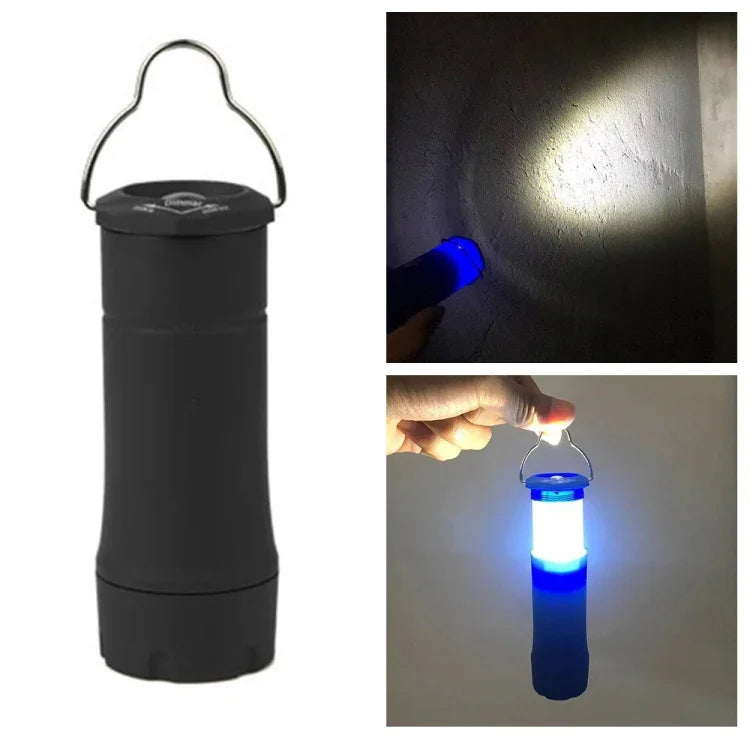 Lanterna LED para Campismo, Tocha Telescópica Ultra Brilhante de Alumínio com Clipe