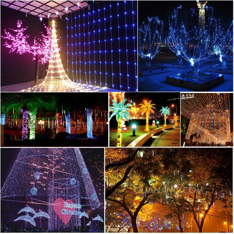 Para Festa de Natal, 100 LED Luz Branca, com Controlador de 8 Funções, 220V, Ficha UK