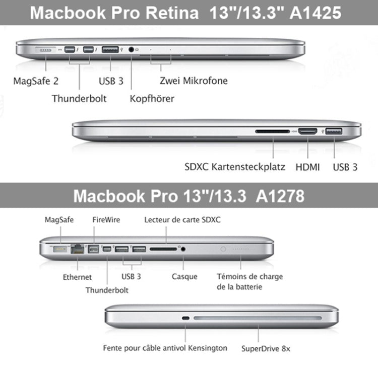 Estojo Protetor Rígido de Plástico Fosco para MacBook Pro 13,3 polegadas, S-MAC-0023A, S-MAC-0023B, S-MAC-0023C, S-MAC-0023D, S-MAC-0023E, S-MAC-0023F, S-MAC-0023G, S-MAC-0023H
