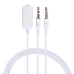 Cabo adaptador de jack de microfone fêmea 3,5mm para jack de auscultadores macho 3,5mm para computador Apple, Comprimento: 78cm