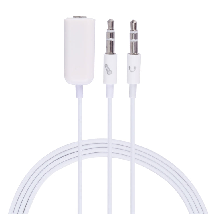 Cabo adaptador de jack de microfone fêmea 3,5mm para jack de auscultadores macho 3,5mm para computador Apple, Comprimento: 78cm