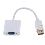 Conversor DisplayPort Macho para VGA Fêmea, Comprimento: 20cm, DP Macho para VGA Fêmea 20cm Branco, DP Macho para VGA Fêmea Preto