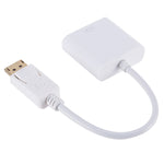 Conversor DisplayPort Macho para VGA Fêmea, Comprimento: 20cm, DP Macho para VGA Fêmea 20cm Branco, DP Macho para VGA Fêmea Preto