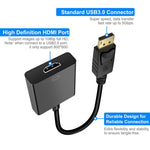 Cabo Adaptador DisplayPort Macho para HDMI Fêmea, Comprimento: 20cm, DP Macho para HDMI Fêmea