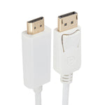 Cabo Adaptador DisplayPort Macho para HDMI Macho, Comprimento: 1,8m, DP para HDMI Macho Branco, DP para HDMI Macho (Dourado)