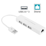 Adaptador de Rede Ethernet USB 2.0 + HUB USB de 3 Portas, USB