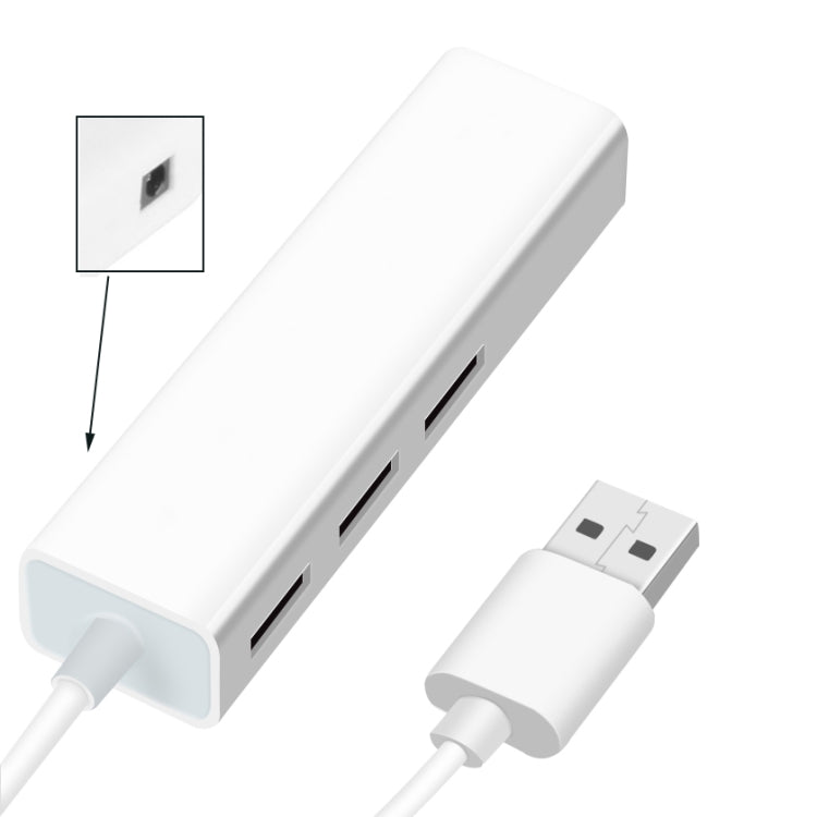 Adaptador de Rede Ethernet USB 2.0 + HUB USB de 3 Portas, USB