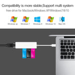 Adaptador de Rede Ethernet USB 2.0 + HUB USB de 3 Portas, USB
