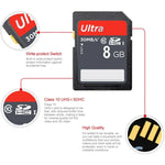 Cartão de Memória para Câmara SDHC Classe 10 Ultra Alta Velocidade 8GB (Capacidade 100% Real), 8GB