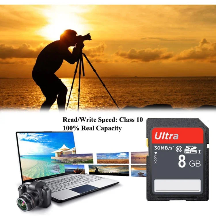 Cartão de Memória para Câmara SDHC Classe 10 Ultra Alta Velocidade 8GB (Capacidade 100% Real), 8GB