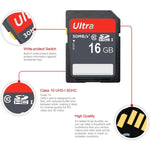 Cartão de Memória para Câmara SDHC Classe 10 Ultra Alta Velocidade 16GB (Capacidade 100% Real), 16GB