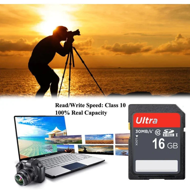 Cartão de Memória para Câmara SDHC Classe 10 Ultra Alta Velocidade 16GB (Capacidade 100% Real), 16GB