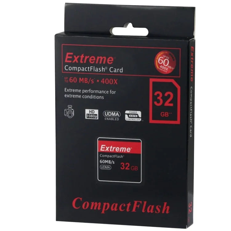 Cartão Compact Flash Extremo 32GB, Velocidade de Leitura 400X, até 60 MB/S (Capacidade 100% Real), 32GB