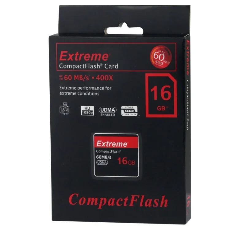Cartão Compact Flash Extremo 16GB, Velocidade de Leitura 400X, até 60 MB/S (Capacidade 100% Real), 16GB