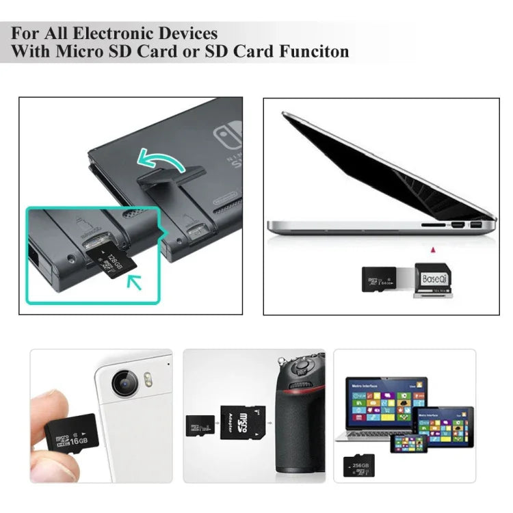 Cartão de Memória Micro SD(TF) Classe 10 de Alta Velocidade 128GB de Taiwan, Gravação: 8mb/s, Leitura: 12mb/s (Capacidade 100% Real), Cartão Nu 128GB