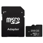 Cartão de Memória Micro SD(TF) Classe 10 de Alta Velocidade 256GB de Taiwan, Gravação: 8mb/s, Leitura: 12mb/s (Capacidade 100% Real), Cartão Nu 256GB