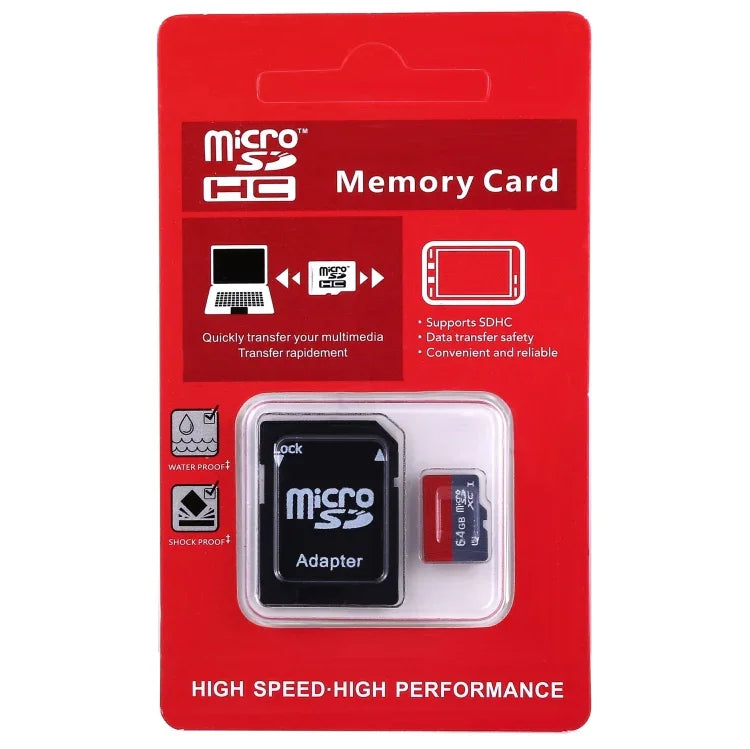 Cartão de Memória TF/Micro SDHC UHS-1 (U1) Classe 10 de Alta Velocidade 64GB, Escrita: 15mb/s, Leitura: 30mb/s (Capacidade Real 100%), 64GB