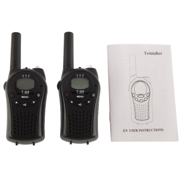2 Unidades Walkie Talkie T-668 400-470MHz com Ecrã LCD de 1,0 polegada e 8 / 20 / 22 Canais