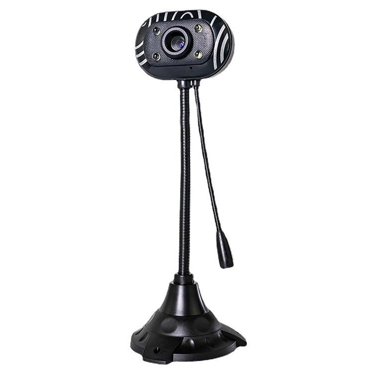 Câmara USB 2.0 Sem Driver de 5.0 Megapixels para PC / Webcam com Microfone e 4 Luzes LED, Comprimento do Cabo: 1,1m