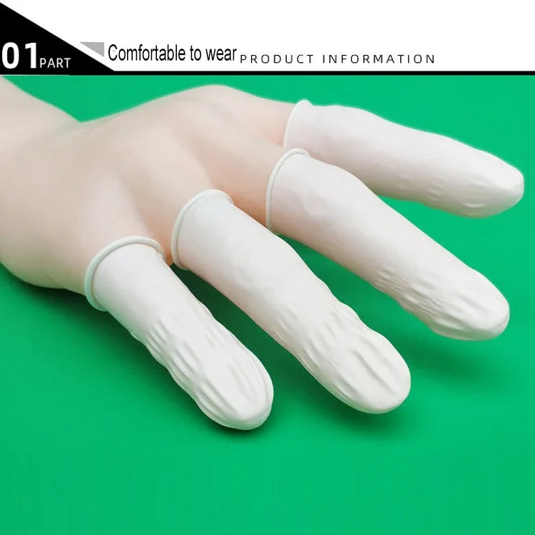 50pcs/bolsa Dedal Antiestático de Látex, 2x6cm