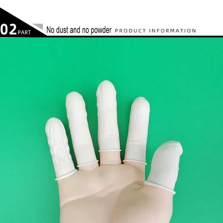 50pcs/bolsa Dedal Antiestático de Látex, 2x6cm