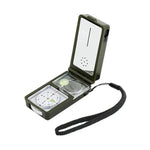 Bússola Portátil Multifuncional 10 em 1 (Termómetro, Higrómetro, Luz LED, Refletor, Nível de Bolha, Bússola, Apito, Pederneira, Lupa, Régua), 10 em 1