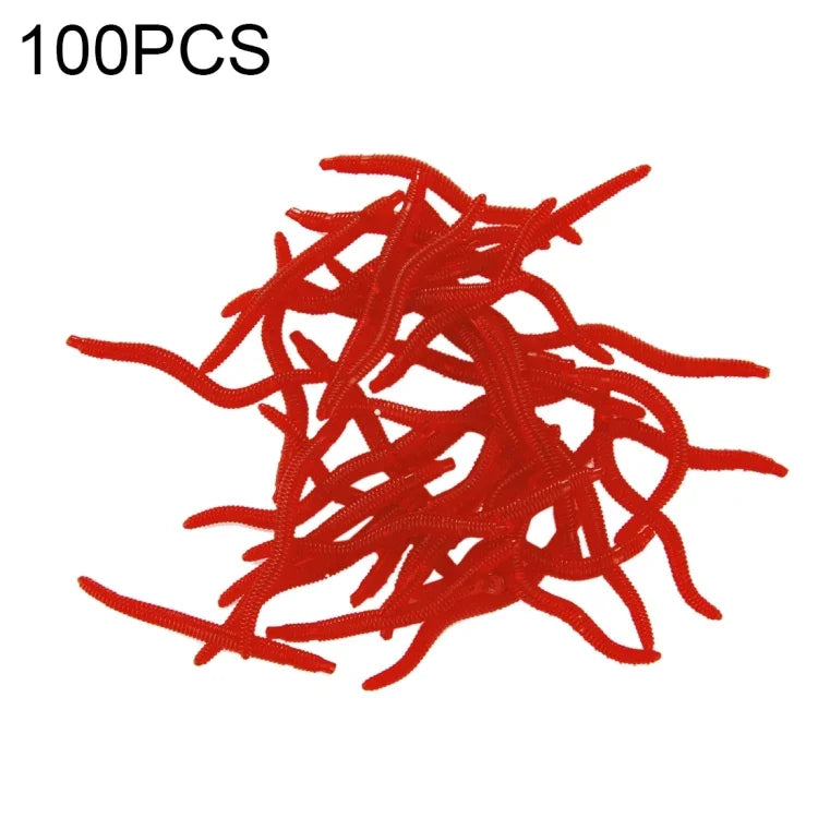 100 Unidades de Iscos de Pesca Artificial Minhocas de Silicone Macio
