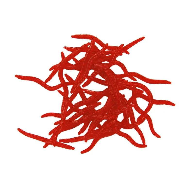 100 Unidades de Iscos de Pesca Artificial Minhocas de Silicone Macio
