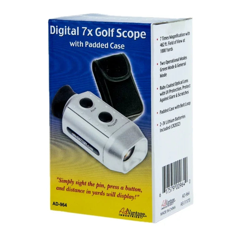 Telescópio Digital de Golfe 7x / Instrumento de Medição Digital com Estojo Almofadado